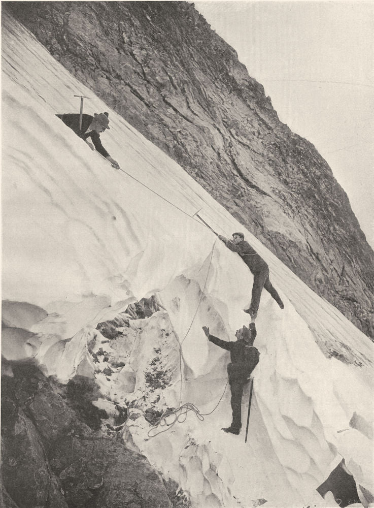 HAUTE-SAVOIE. Un passage difficile 1903 old antique vintage print picture